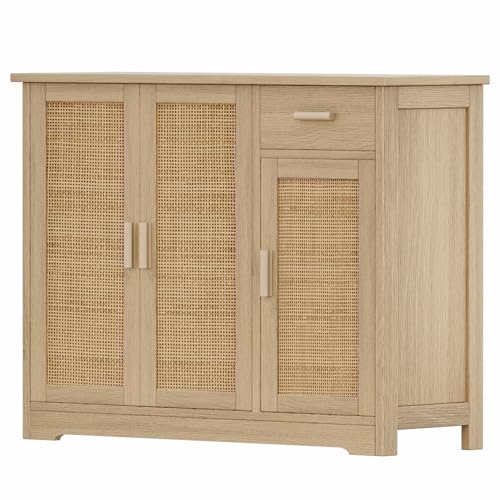 Irontar CWG010M Kitchen Storage Cabinet, Sideboard Buffet Cabinet With Rattan Decorated Doors thumb #7