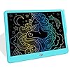 Flueston lcd writing tablet doodle board toys gifts for 3 8 year old girls boys 15 inch colorful electronic board drawing pad for kids gifts for toddler educational learning travel birthday blue  urban country home decor