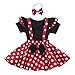 Recién Nacido Infantil Bebé Niña Disfraz de Minnie Mouse Camisa de Algodón Manga Corta Lunares Falda de Tirantes Diadema 3pcs Set para Fiesta Cumpleaños Carnaval Navidad Halloween Negro 04 9-12 Meses