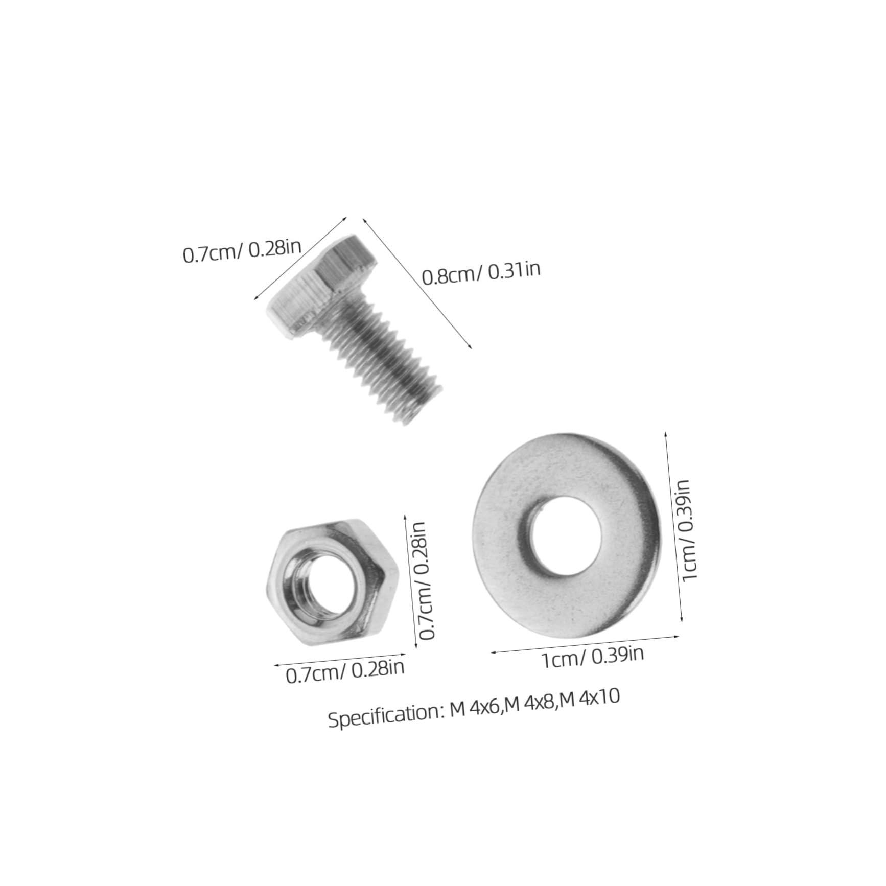 Kit de Boulons de Carrosserie 4x6 4x8 4x10 en Acier Inoxydable 304