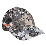 Sitka Gear 90102 Hunting Breathable Camo Cap with Embroidered Side Logo, Optifade Elevated II, One Size