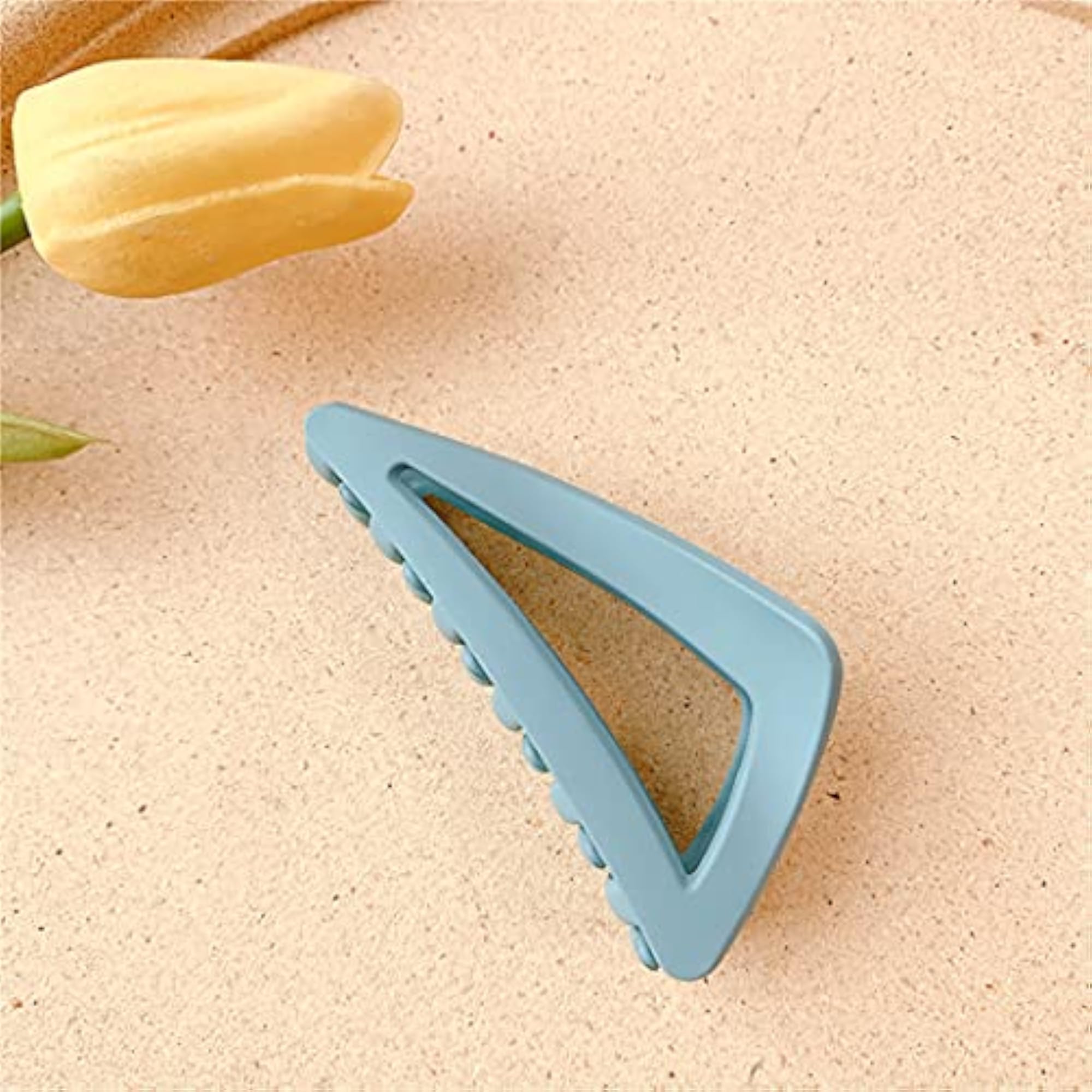 6pcs Solid Color Matte Triangle Hair Claw Clips, Strong Hold
