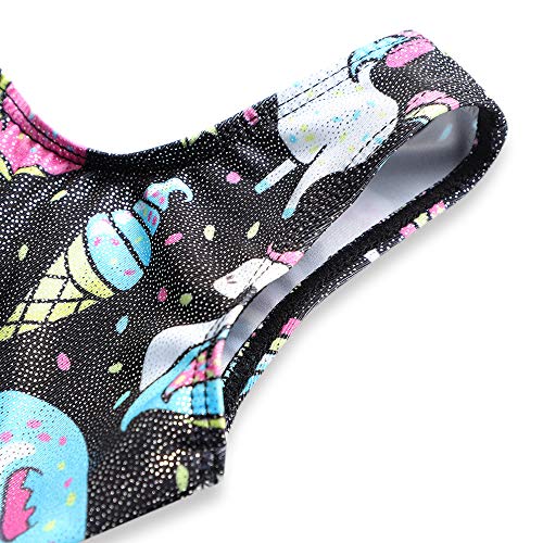HOZIY Gymnastics Leotards for Girls Toddlers Kids Sleeveless Tumbling Outfits for Dance Print