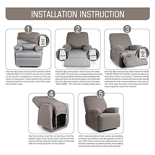 Funda elástica para sillón reclinable en el salón familiar 7