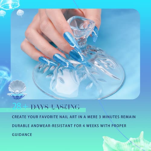 Gel Nail Polish Shimmer Ocean Blue Glitter Gel Nail Polish 1Pcs 18Ml 0.6Floz Pearl Mermaid Gel Nail Polish Soak Off Uv Light Nail Art Diy Salon Manicure Gift For Women&Girls #TOP4