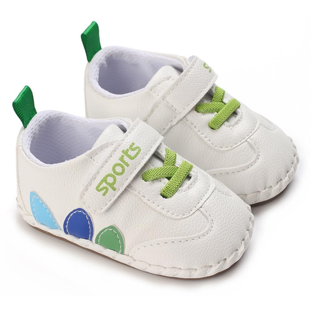 6 To 12 Months Baby Boys & Baby Girls Sports Green Anti Slip Hook & Loop & Lace Shoe Booties-BT5468-image-16