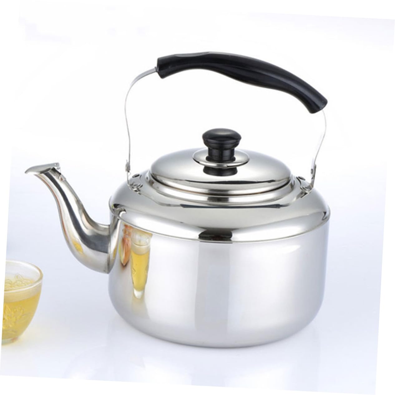 Bouilloire Sifflante En Acier Inoxydable 5l, Capacité 5 Litres, Pot à Eau Robuste, Matériau 430 Inox, Sifflet Sonore, Poignée En Bakélite, Cuisine Domestique Et Préparation De Thé