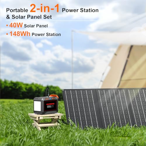 image for MARBERO 148Wh Solar Generator with Solar Panel Included Portable Power