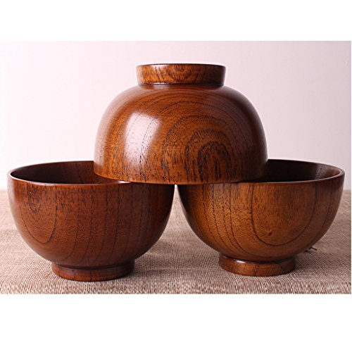 homozy 2 Unidades de Estilo Japonês Tigela de Sopa de Madeira Infantil Recipiente de Lanches Aliment