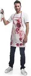 Fantasia de Halloween Adulto Masculino Açougueiro Assassino Com Faca