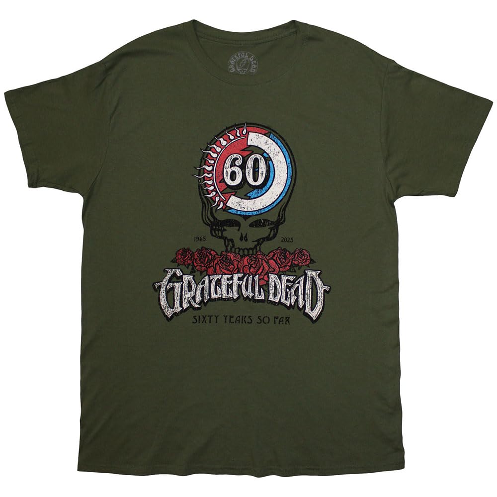 Rock Off officially licensed products Grateful Dead 60th Roses Band Logo T Shirt M