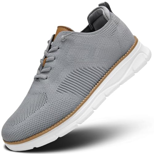 Image of Men's Casual Dress Oxfords Shoes Breathable Knit Leisure Classic Business Fashion Sneakers Lightweight Comfortable Work Soft Sole Walking Shoes