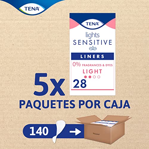 TENA Discreet Lights Sensitive Light - Protegeslips para la incontinencia - Pérdidas de Orina Inesperadas - 140 Protegeslips Anatómicos Transpirables - imagen 2