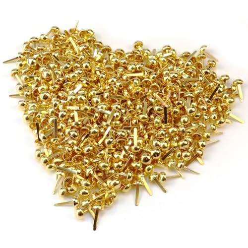 100 Pcs Paper Brass Fasteners Brass Brads Round Fasteners for Craft & Scrapbooking DIY Supplies
