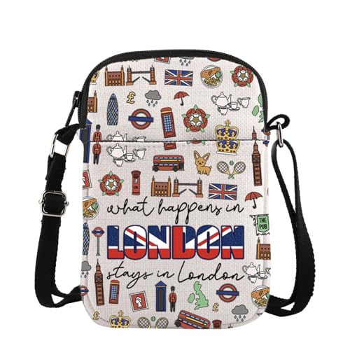 TSOTMO London Crossbody Bag London Britain Journey Gift London England Souvenir UK Travel Gift for London Vacation