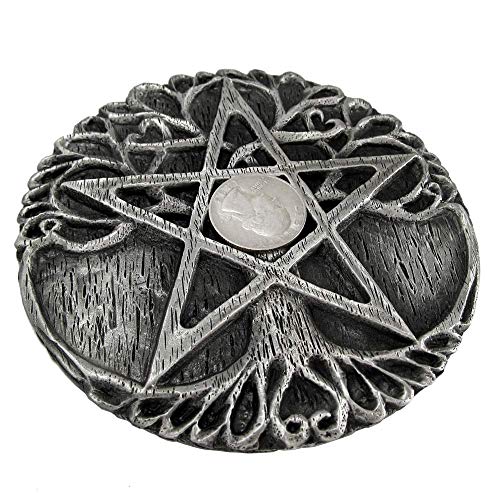 Dryad Design Pewter Tree Pentacle Wiccan Ritual Altar Plate Tile Paten #TOP1