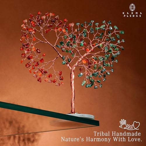 image for KARMAPLEDGE Crystal Tree for Home and Office Decoration, Carnelian & G