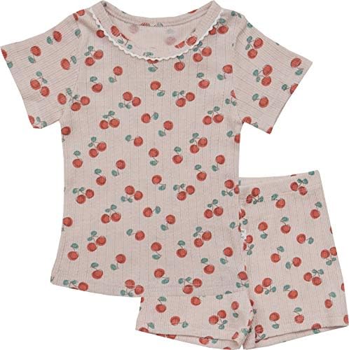 AVAUMA Design Newborn Baby Little Boy Girl Pajamas Summer Ribbed Short Sleeve Sets Pjs Kids Clothes