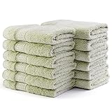 Wash Clothes for Bathroom - Cotton Face Towels Washcloths Bulk for Men or Women, 12 Pack Ultra Soft