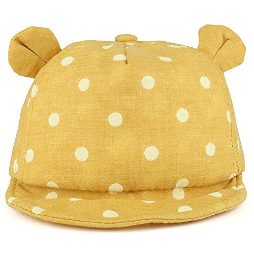 Trendy Apparel Shop Polka Dot Print Animal Ear Stitched Unstructured Infant to Toddler Baseball Hat