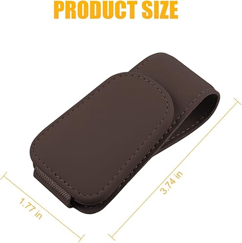 Miniatura 66 de AICEL Soportes para lentes de sol para visera solar de automóvil, soporte de cuero para colgar gafas, soporte magnético para lentes y clip