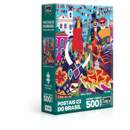 Postais do Brasil: Festas Típicas - Quebra-cabeça Nano - 500 peças - Toyster Brinquedos