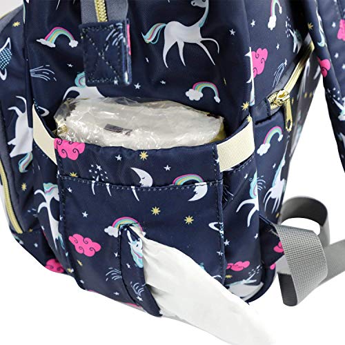 Image of Smart and Fashionable Diaper Bag /Mother Bag /Diaper Backpack for travel (Printed Navy Blue) Prints and Colours May Vary