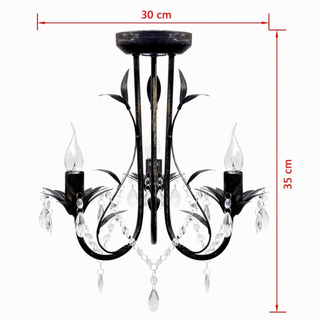 vidaXL Decknlampe Art Novau mit Kristallperlen 3 x E14