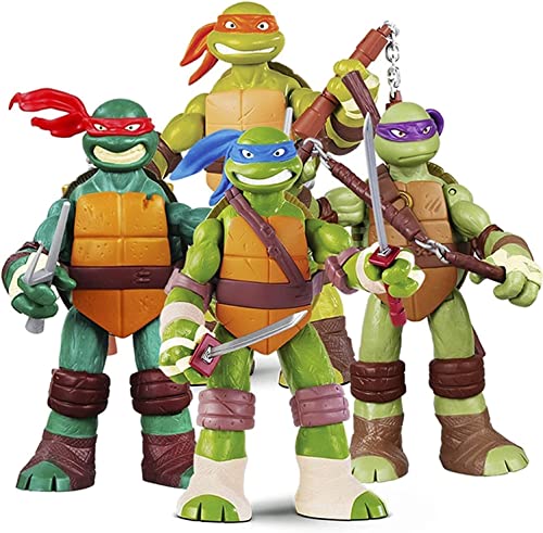 Viliv 4 Pcs Ninja Turtles Toys - Tmnt Action Figures - Ninja Turtles Toy Set - Cake Toppers 4.13Inch #TOP21