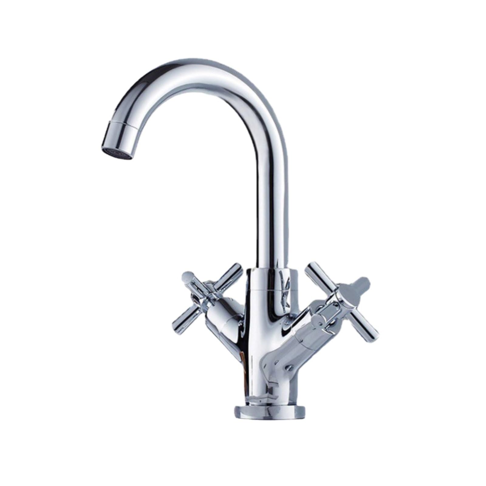 ZYCHSJXA Kitchen Tap Sink Faucet Cross Handle Vegetable Basin Full Copper Hot and Cold Mixing