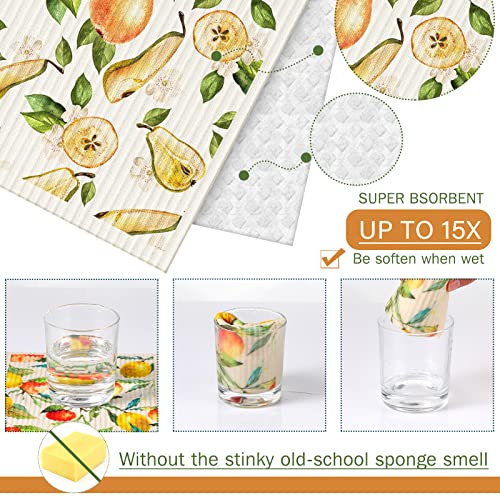 8 Pieces Fruit Swedish Kitchen Dishcloths Soft Swedish Kitchen Cloths For Kitchen Reusable Dish Towels Absorbent And Fast Dry Kitchen Washcloths For Dishes Reusable Washcloths Washable Cleaning Wipes #TOP2
