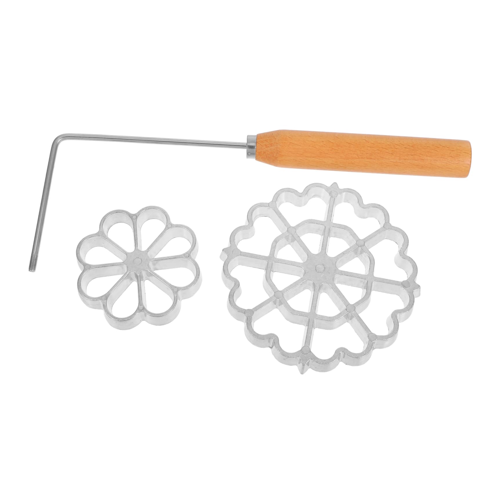 CIYODO 3pcs Bunuelos Set with - Wooden Handle Nonstick Cooking Stamp for Shrimp Cakes Versatile Kitchen Tool for Baking and Frying Home Restaurant