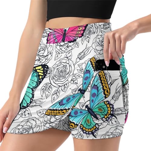Mini jupe de course femme avec short intégré violet pour courir sans gêne