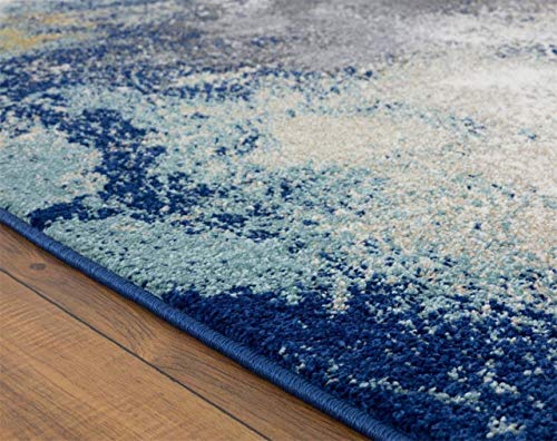 LUXE WEAVERS Beverly Collection Modern Abstract Blue 8x10 Area Rug - Image 4