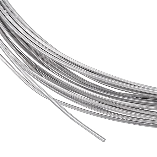 BENECREAT 32.8ft/10m 18 Gauge Square Aluminum Wire, Metal Craft Wire Aluminum Wire, Bendable metal wire, Metal Bead Line, for Bonsai Trees, Flowers, Home Decoration