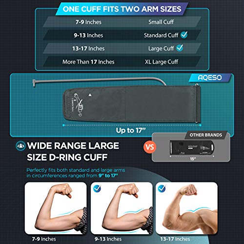 Arm Blood Pressure Monitor For Home Use, Bundled With Wall Plug 5V 1000Mah, Medium/Large Size 9"-17", Accurate Automatic Digital Bp Monitor 2-User 1000 Mem #TOP4