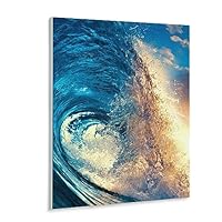 Amazon | 夕暮れ時の大きな波 数字油絵 壮大な背景超リアルな壁画 Amazon | 夕暮れ時の大きな波 数字油絵 壮大な背景超リアルな壁画