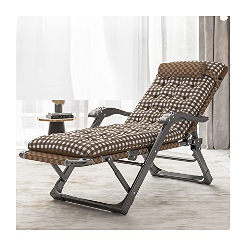 Chaise longue pliante réglable avec cadre en acier durable noir - 2