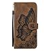 Produktbild Miagon Hülle für Samsung Galaxy S21 Ultra,Schutzhülle PU Flip Leder Brieftasche Handytasche mit Retro Schmetterling Entwurf Kartenfächer Klapp Handyhülle,Braun