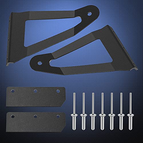 Image of Nilight 2PCS 50 inch Curved LED Light Bar Bracket at Upper Windshield Roof Cab for 1984-2001 Jeep Cherokee XJ & 1986-1992 Comanche MJ