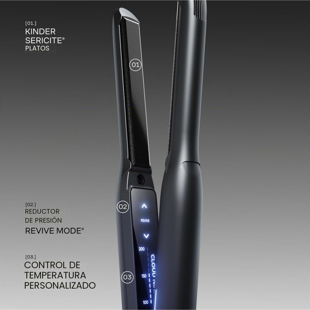 Cloud Nine Slim Iron, Plancha de Pelo Pequeña para Pelo Corto y Flequillo | 11 ajustes 100-200°C, Revive Mode, placas cerámicas finas, anti-encrespamiento, detalles y retoques precisos, acabado liso