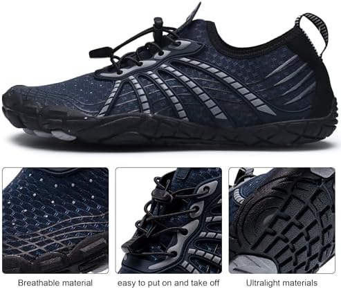 Hiwegers Water Shoes for Women and Men, Swimming Shoes Quick-Dry for Beach Swimming Surf Yoga Hiking Outdoor Sports Blue-White — view 2