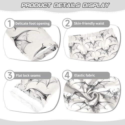 Bat Pattren Girls Leggings Ultra Soft Compression Yoga Gym Pants for Kids 4-10T3