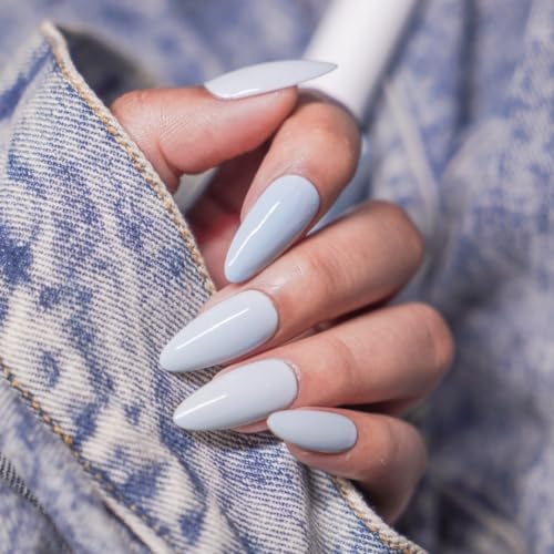Image of Nails & More Baby Blue Nail Polish, Argan Oil-Infused Gel Shine, Soft Blue Nails, Pastel Nail Color | 10ml