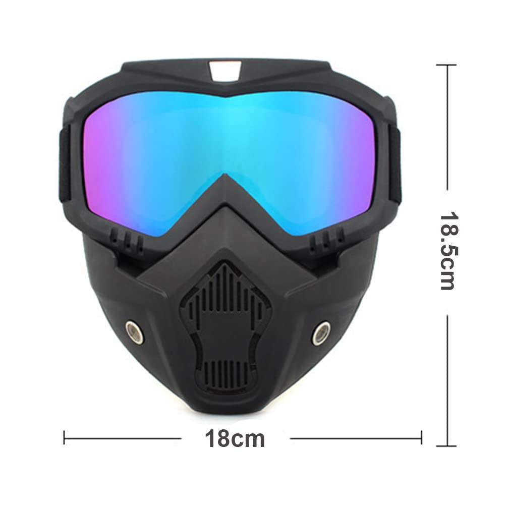 2 in 1 Lunettes de Ski, Lunettes de Cyclisme en Plein air, Ajustement élastique empêchent efficacement Les tempêtes de Sable,Jaune