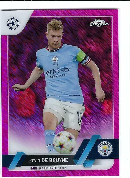 KEVIN DE BRUYNE 2022-23 Topps Chrome Club Competitions Soccer #33 PINK SHIMMER REFRACTOR PARALLEL Card #047 of only 250 Made! Belgium Manchester City FC