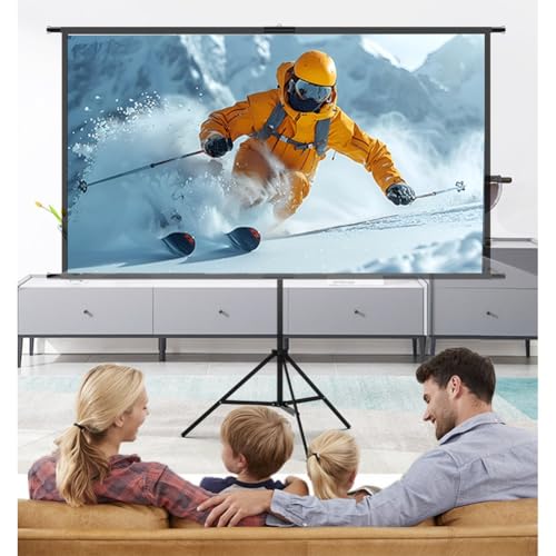 Pantalla portátil con trípode para proyector 84 pulg miniatura 2
