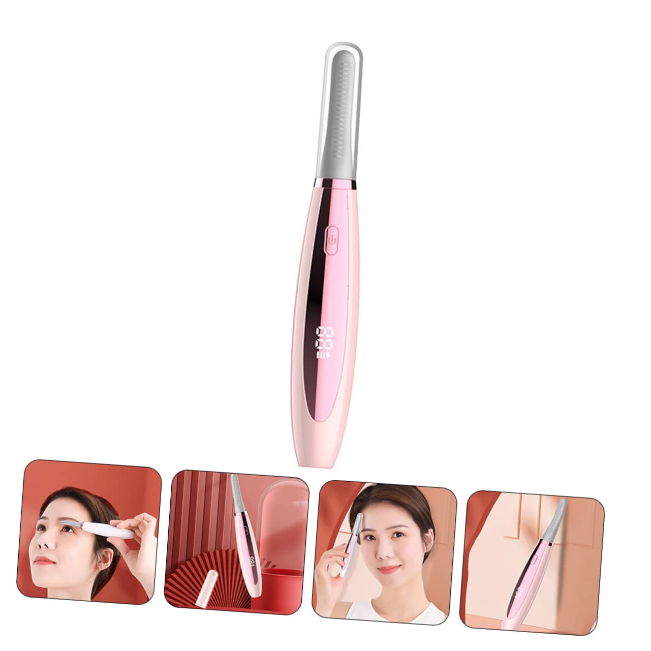 FRCOLOR 2pezzi Piegaciglia Elettrico Riscaldato Display Led Mini Curling Per Donne e Ragazze Facile Usare e Portatile Per Quotidiana Per Compleanni e