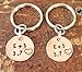 Tucker's Trinkets And Treasures Set of 2 Personalized Lucky Copper Penny Key Chains, Anniversary Date, Couples Initials, Heart Around Year