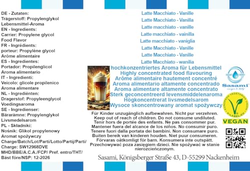 Concentré Latte macchiato vanille Sasami 100 ml liquide DIY e-cigarette goût café